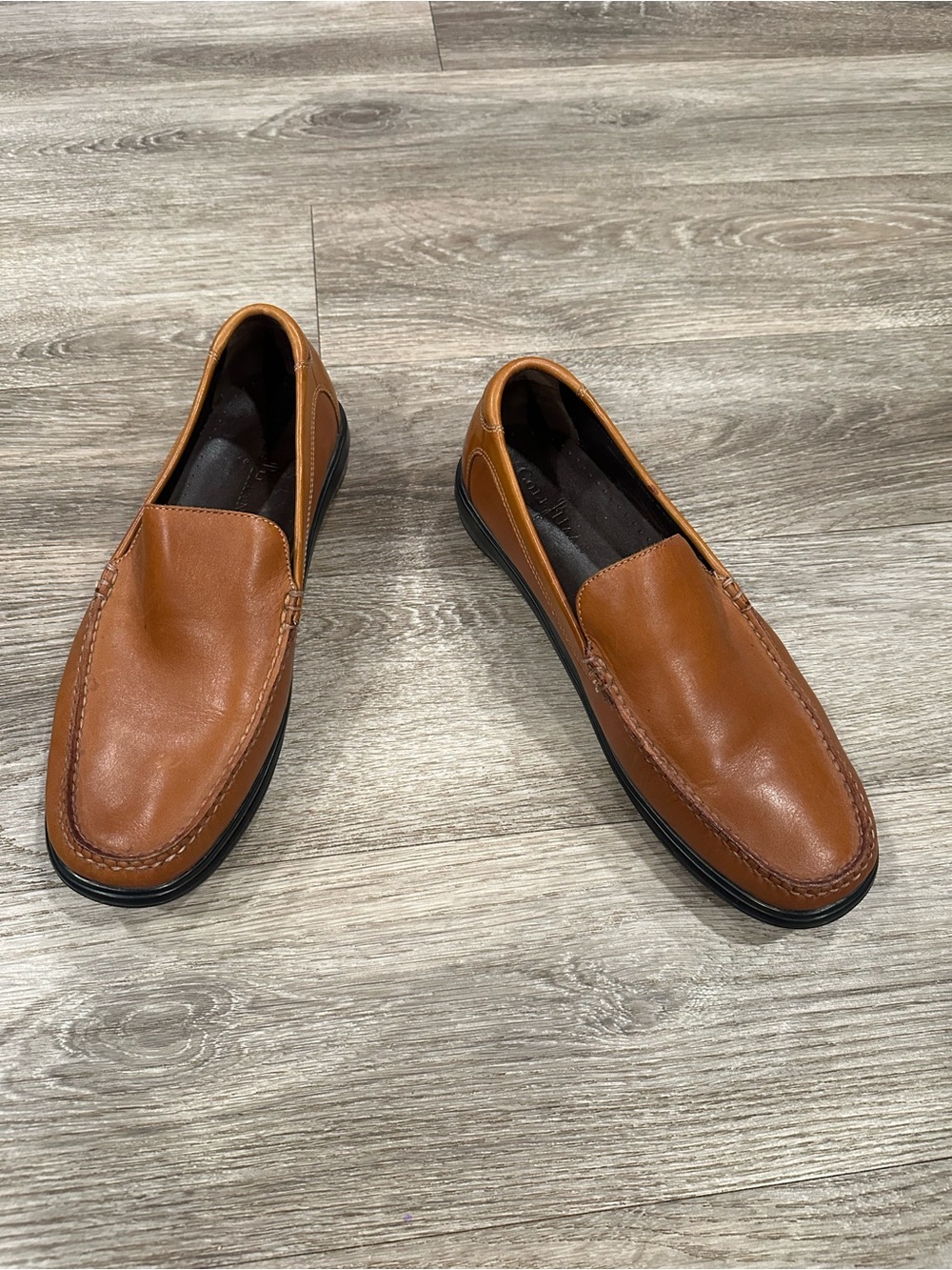 Cole Haan Men's Cognac Leather Slip-On Loafers